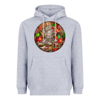 Heather Grey Christmas Merino Wool Sheep Heavyweight Hoodie - LillyAllenDesigns