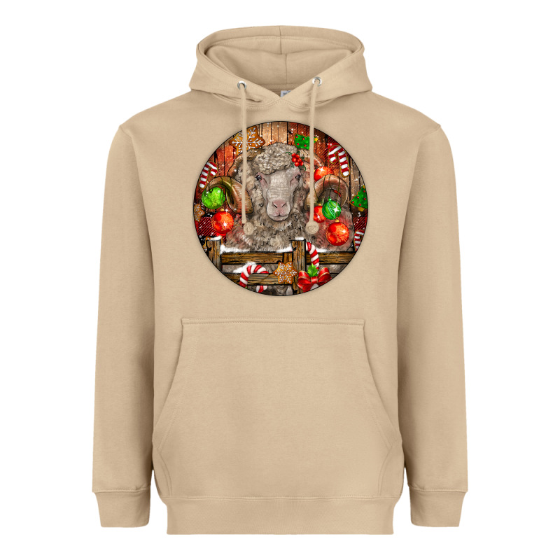 Christmas Merino Wool Sheep Heavyweight Hoodie by LillyAllenDesigns | Teevron