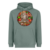 Sage Christmas Merino Wool Sheep Heavyweight Hoodie - LillyAllenDesigns