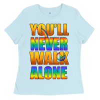 Baby Blue Lgbtq You'll Never Walk Alone With Peace Ladies Tee - BundleAndBundleShop