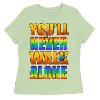 Matcha Lgbtq You'll Never Walk Alone With Peace Ladies Tee - BundleAndBundleShop