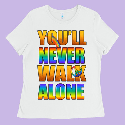 Lgbtq You'll Never Walk Alone With Peace Ladies Tee Designed By Bundleandbundleshop