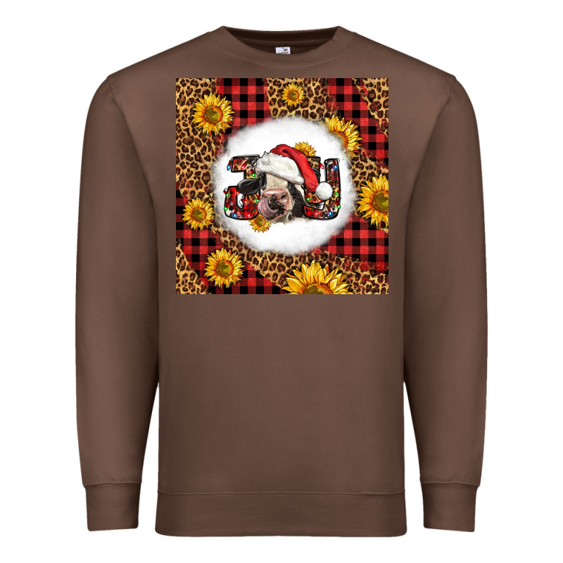 Joy Christmas Cow Premium Sweatshirt by LillyAllenDesigns | Teevron
