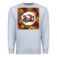 Heather Grey joy christmas cow Premium Sweatshirt - LillyAllenDesigns
