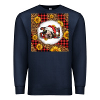 Navy joy christmas cow Premium Sweatshirt - LillyAllenDesigns