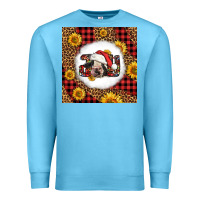 Ocean Blue joy christmas cow Premium Sweatshirt - LillyAllenDesigns