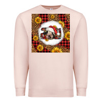 Pale Pink joy christmas cow Premium Sweatshirt - LillyAllenDesigns