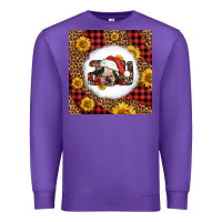 Purple joy christmas cow Premium Sweatshirt - LillyAllenDesigns
