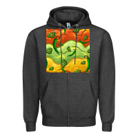 Charcoal Heather mexican sauce and jalapeno seamless pattern Zipper Hoodie - BundleAndBundleShop