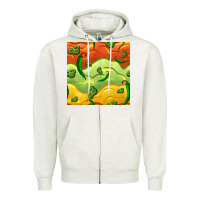 Oatmeal Heather mexican sauce and jalapeno seamless pattern Zipper Hoodie - BundleAndBundleShop