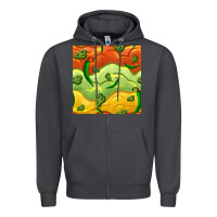 Mexican Sauce And Jalapeno Seamless Pattern Zipper Hoodie | Teevron