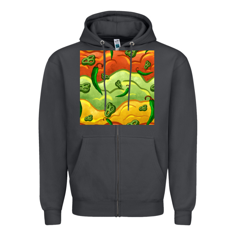 Mexican Sauce And Jalapeno Seamless Pattern Zipper Hoodie by BundleAndBundleShop | Teevron