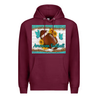 Burgundy american football and butterfly mousepad Premium Hoodie - BundleAndBundleShop