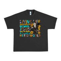 Pigment Black Living Life Somewhere Between Jesus Urban Heavy Tee - texasbilliewilder