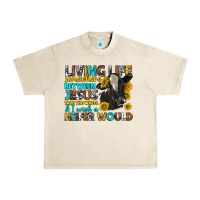 Sandshell Living Life Somewhere Between Jesus Urban Heavy Tee - texasbilliewilder