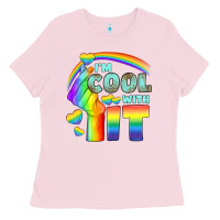 Bubblegum Pink Lgbtq İ'm Cool With İt Ladies Tee - BundleAndBundleShop