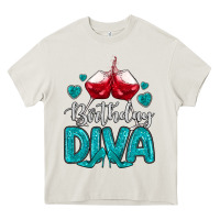 Cream birthday diva turquoise Heavy Core Tee - MaliasSmallBusiness