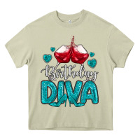 Mossy birthday diva turquoise Heavy Core Tee - MaliasSmallBusiness