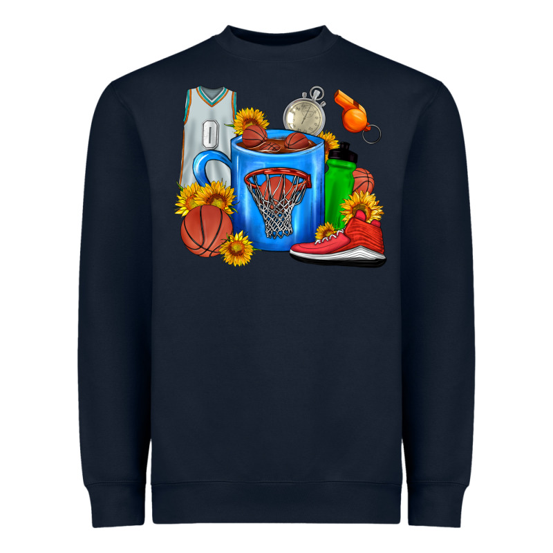 Basketball Coffee Cup Heavyweight Sweatshirt by FaDigitalArtStudio | Teevron