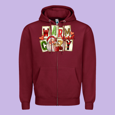 Warm And Cozy Santa Zipper Hoodie Designed By Fadigitalartstudio