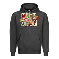 Charcoal Heather warm and cozy santa Zipper Hoodie - FaDigitalArtStudio