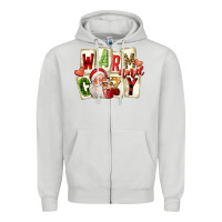 Dove Grey warm and cozy santa Zipper Hoodie - FaDigitalArtStudio