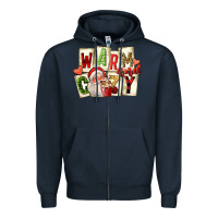Navy warm and cozy santa Zipper Hoodie - FaDigitalArtStudio