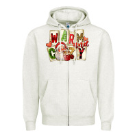 Oatmeal Heather warm and cozy santa Zipper Hoodie - FaDigitalArtStudio