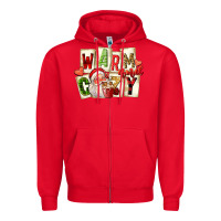Red warm and cozy santa Zipper Hoodie - FaDigitalArtStudio