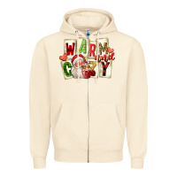 Sandshell warm and cozy santa Zipper Hoodie - FaDigitalArtStudio