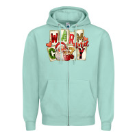 Seafoam warm and cozy santa Zipper Hoodie - FaDigitalArtStudio