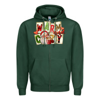 Sports Green warm and cozy santa Zipper Hoodie - FaDigitalArtStudio