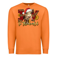 Carrot joy to the world christmas cow Premium Sweatshirt - LillyAllenDesigns