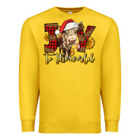Lemon joy to the world christmas cow Premium Sweatshirt - LillyAllenDesigns