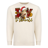 Sandshell joy to the world christmas cow Premium Sweatshirt - LillyAllenDesigns