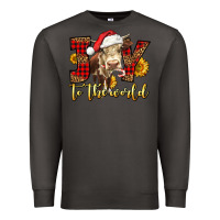 Smoke joy to the world christmas cow Premium Sweatshirt - LillyAllenDesigns