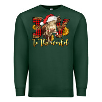 Sports Green joy to the world christmas cow Premium Sweatshirt - LillyAllenDesigns
