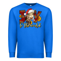 True Royal joy to the world christmas cow Premium Sweatshirt - LillyAllenDesigns