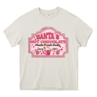 Cream santas hot chocolate Heavy Core Tee - MaliasSmallBusiness