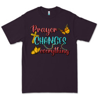 Plum Prayer Changes Everything Premium Tee - BundleAndBundleShop
