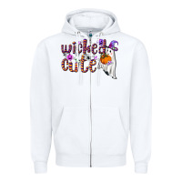 White wicked cute Zipper Hoodie - BundleAndBundleShop