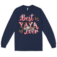 Navy best yaya ever mother's day Long Sleeve Tee - CowGirlArtShop