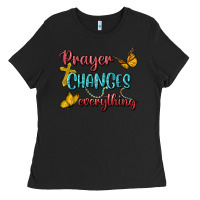 Black Prayer Changes Everything Ladies Tee - BundleAndBundleShop