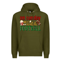 Army Green on sunday we watch football Premium Hoodie - BundleAndBundleShop