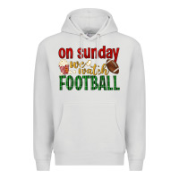 Dove Grey on sunday we watch football Premium Hoodie - BundleAndBundleShop