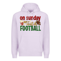 Lilac on sunday we watch football Premium Hoodie - BundleAndBundleShop