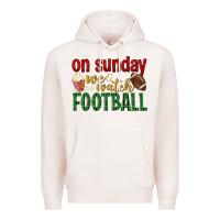 Pale Pink on sunday we watch football Premium Hoodie - BundleAndBundleShop