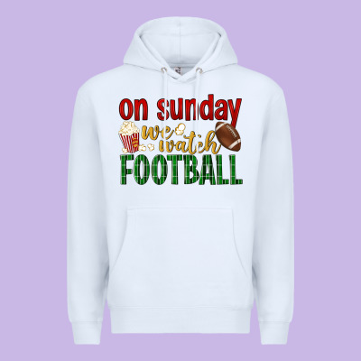 On Sunday We Watch Football Premium Hoodie Designed By Bundleandbundleshop