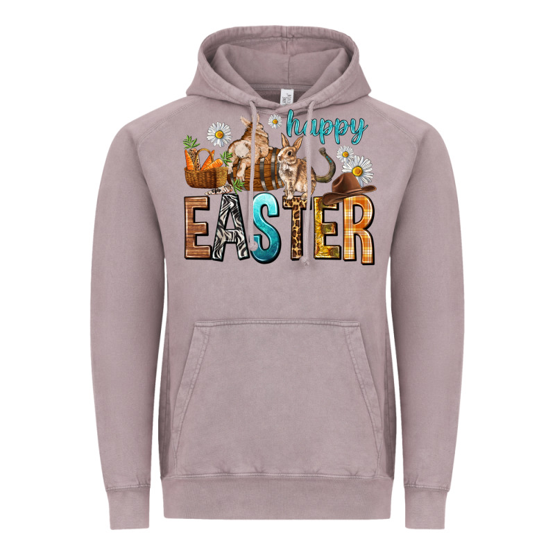 Happy Easter With Cowboy Vintage Hoodie by NancyCooperArtShop | Teevron