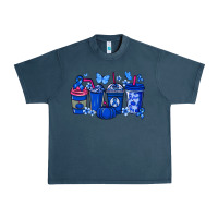 Midnight Navy Colon Cancer coffee cups blue ribbon Urban Heavy Tee - NancyCooperArtShop